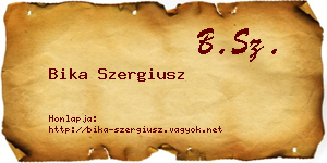 Bika Szergiusz névjegykártya